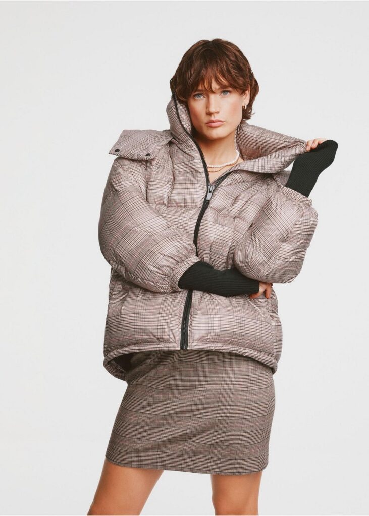 Hrubá dámska zimná bunda OCHNIK KURDT-0522-82 (Z24), károvaná