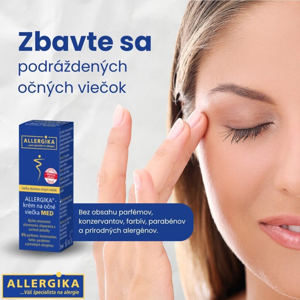Jedinečná emulzia vody v oleji na liečbu ekzému očných viečok ALLERGIKA® Krém na očné viečka MED ponúka rýchlu úľavu a upokojuje citlivú, suchú, podráždenú a atopickú pokožku. Foto – Aloris Vital